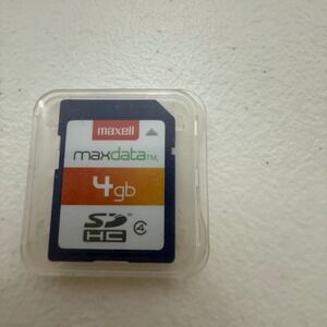 Maxell MaxData 4GB SDHC Memory Card Class 4 Blue Orange with Case